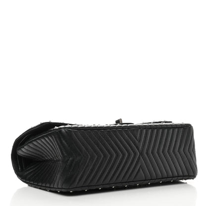 Chanel Sheepskin Chevron Quilted Studded 2.55 Reissue 226 Flap Black 4 of 13