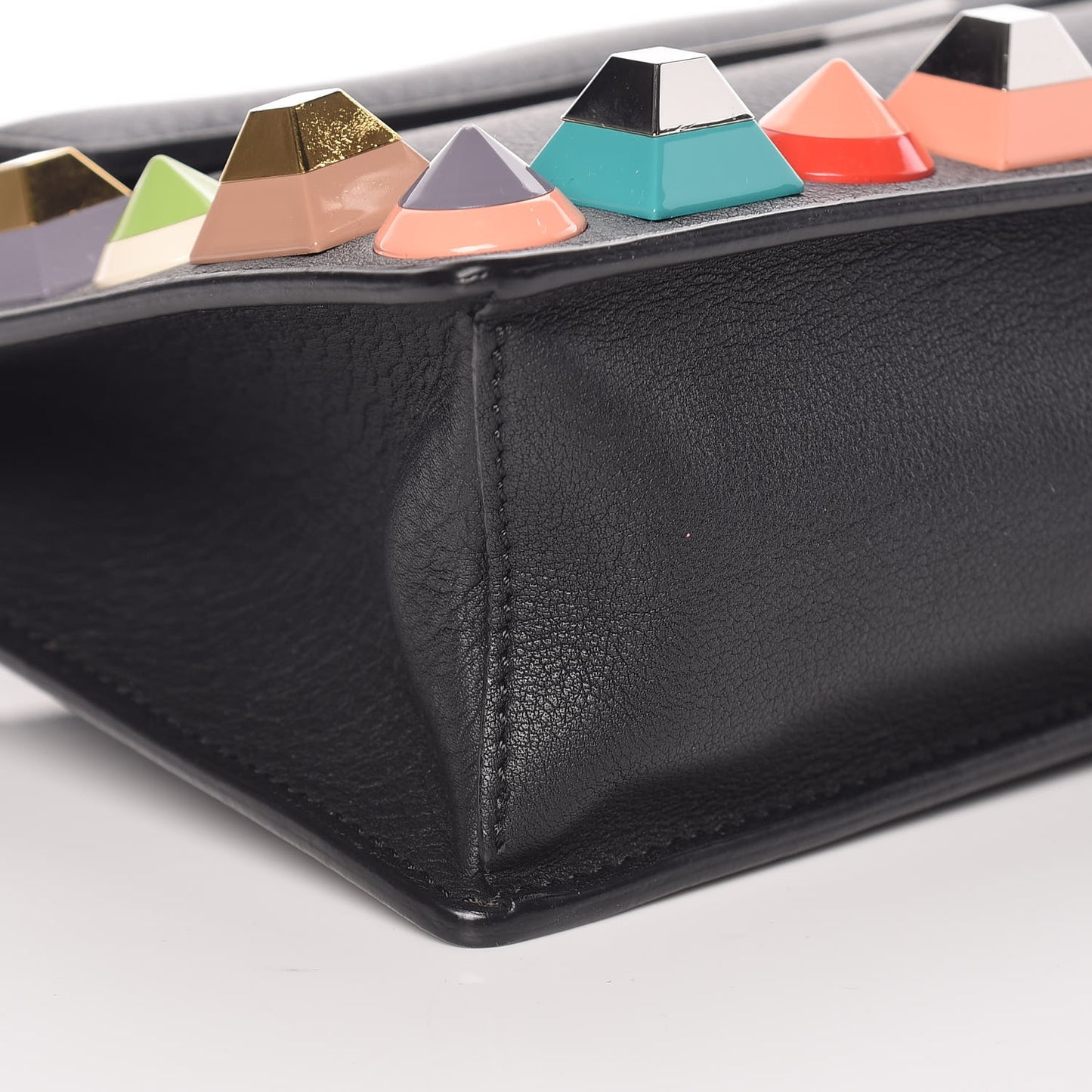 Vitello Dolce Studded Mini 2Jours Pouch Black Multicolor