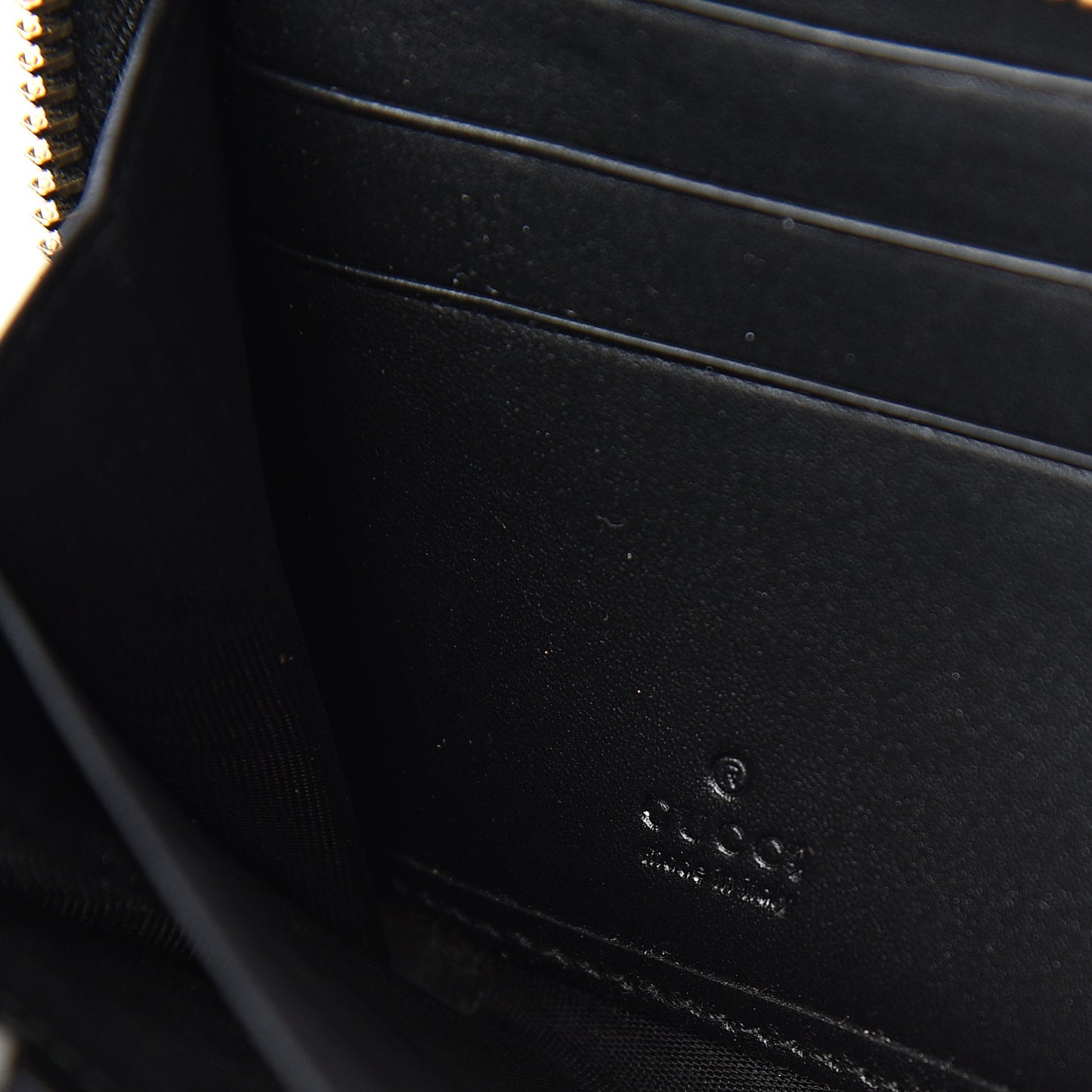 Guccissima Bow Zip Around Wallet Black