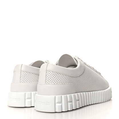 Hermes Calfskin Perforated Calfskin Cross Sneakers 39 White 4 of 8