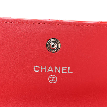 Chanel Patent Quilted Card Holder Wallet Red 6 of 10