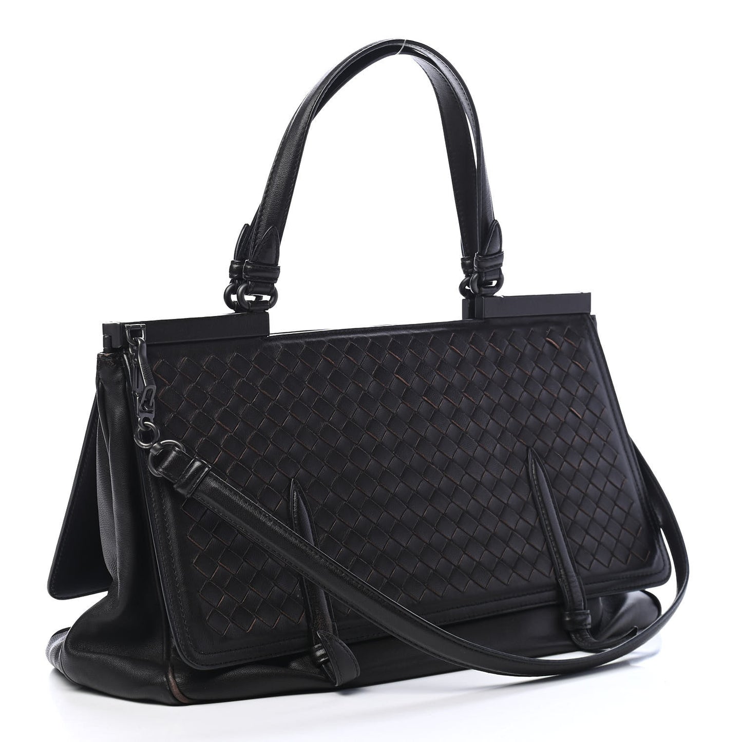 Nappa Intrecciato Satchel Black