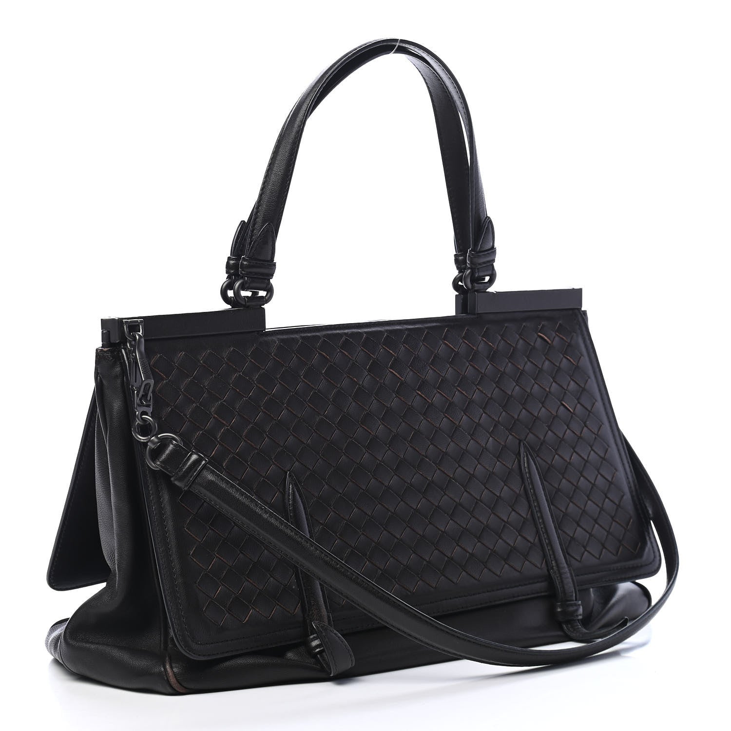 Bottega Veneta Nappa Intrecciato Satchel Black 2 of 12