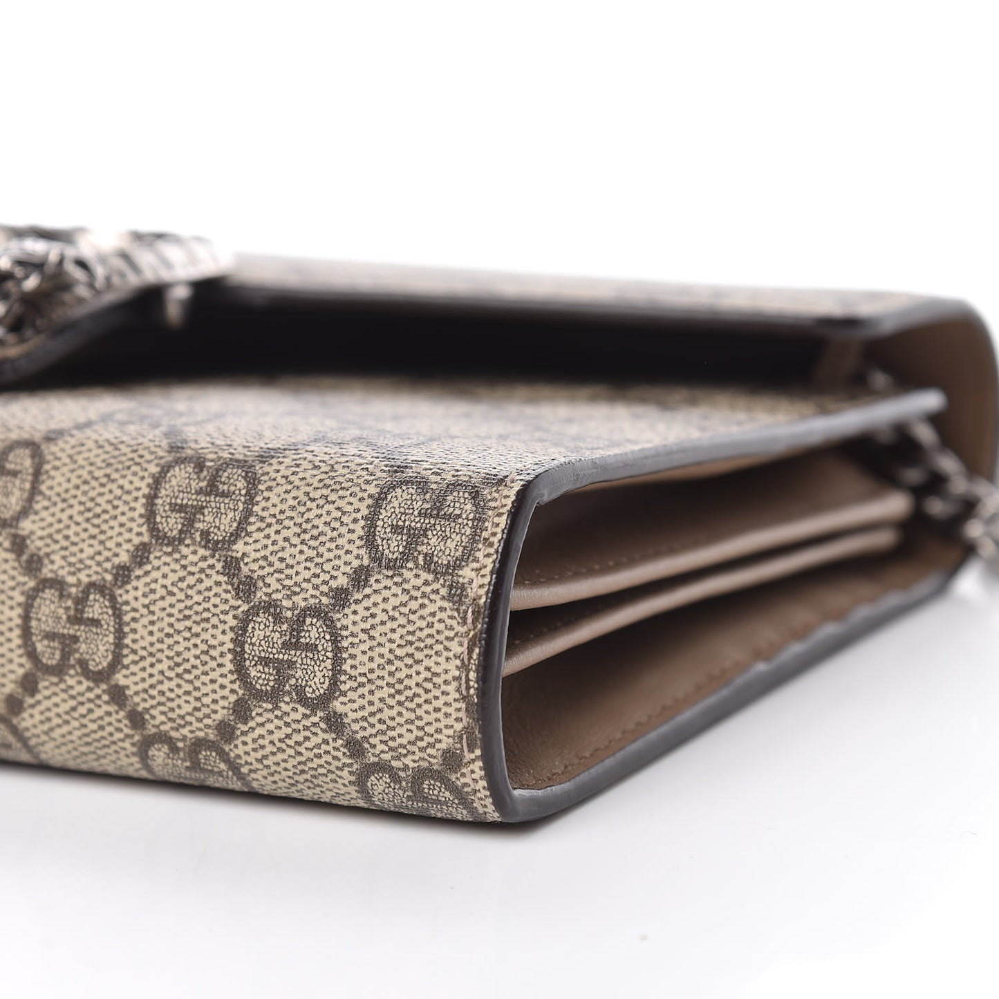 GG Supreme Monogram Mini Dionysus Chain Wallet Beige Taupe