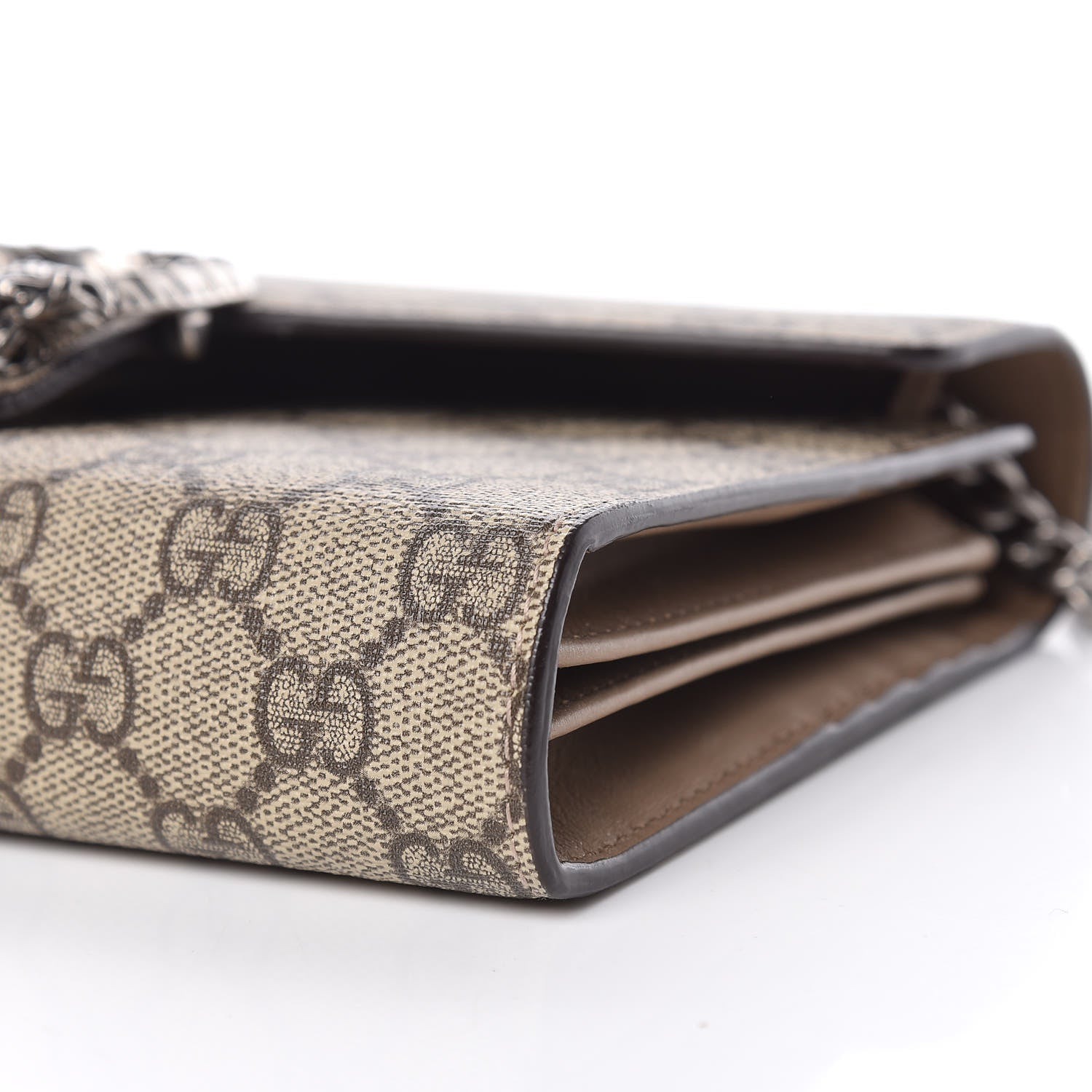Gucci GG Supreme Monogram Mini Dionysus Chain Wallet Beige Taupe 9 of 10