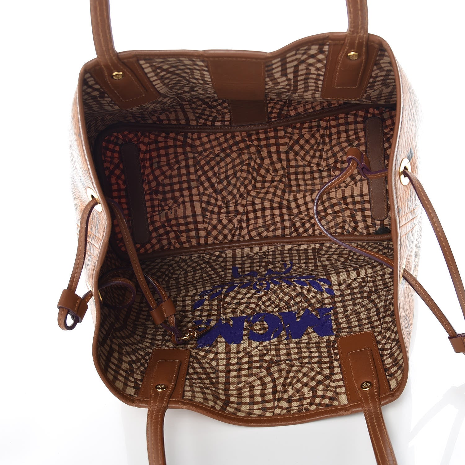 MCM Visetos Medium Liz Reversible Shopper Tote Cognac 11 of 15