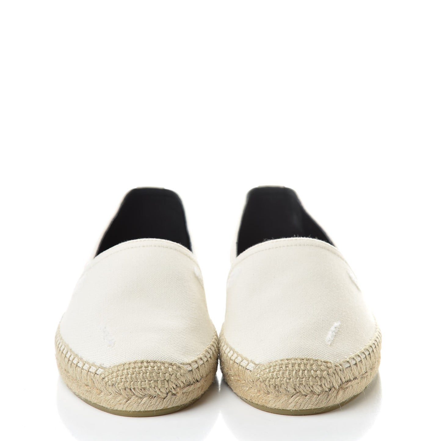 Canvas Elba Logo Embroidered Espadrilles 39.5 Panna