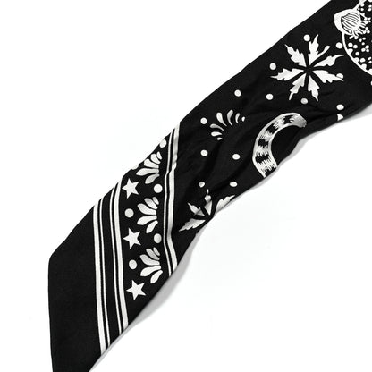 Hermes Silk Peuple Du Vent Bandana Twilly Black White 4 of 4
