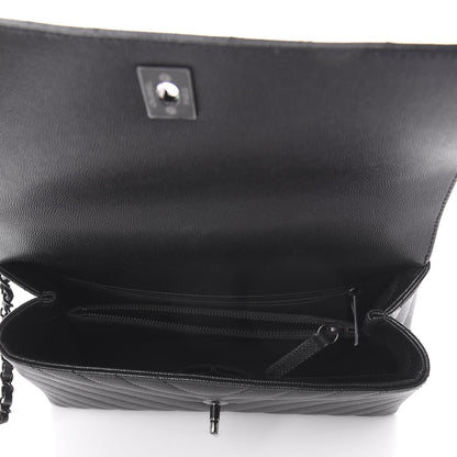 Chanel Caviar Chevron Quilted Small Coco Handle Flap So Black 4 of 8