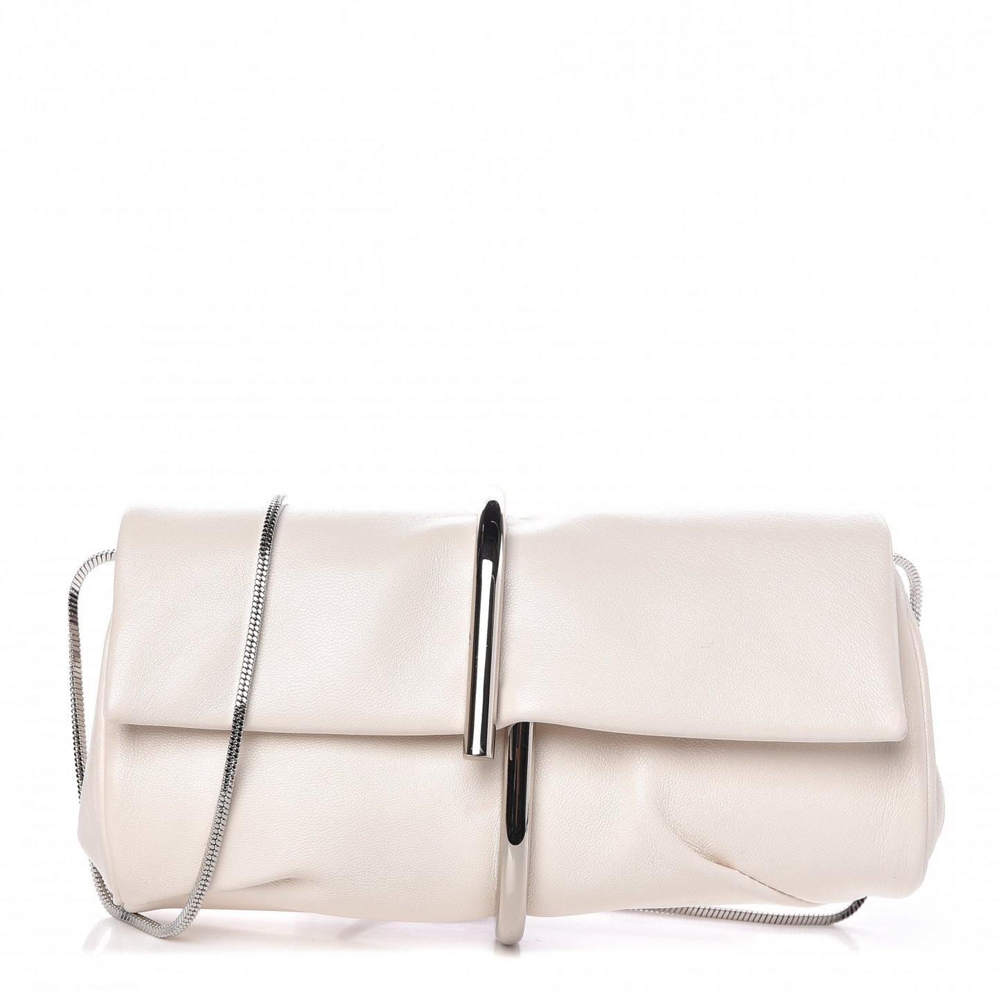 3.1 Smooth Calfskin Alix Minaudiere Clutch Natural White