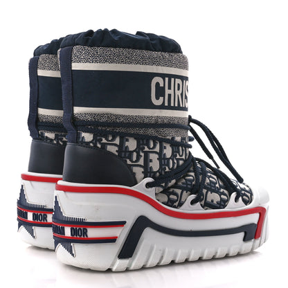 Christian Dior Oblique Shiny Nylon DiorAlps Snow Ankle Boot 35 Deep Blue 4 of 9
