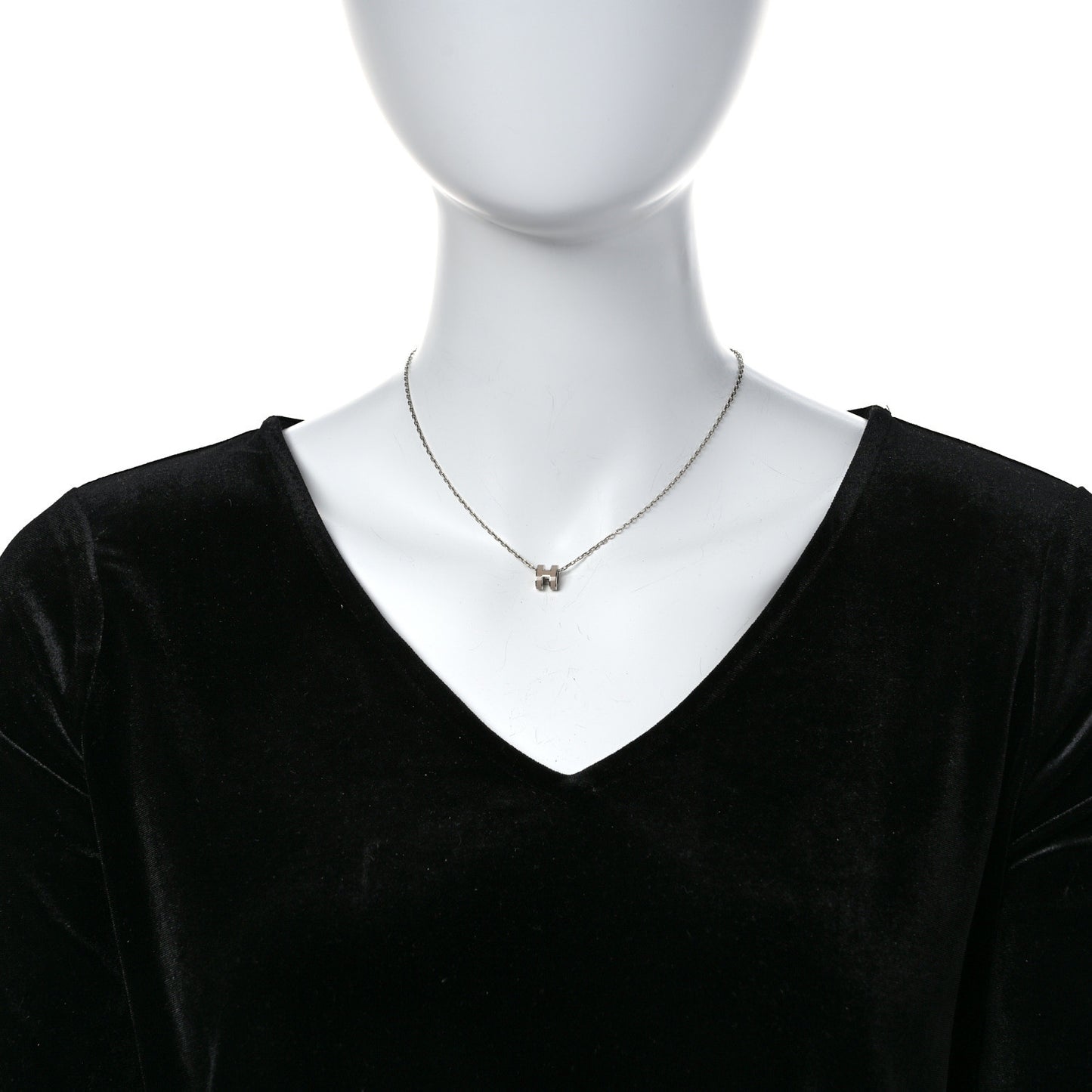 Palladium Mini Pop H Pendant Necklace Marron Glace
