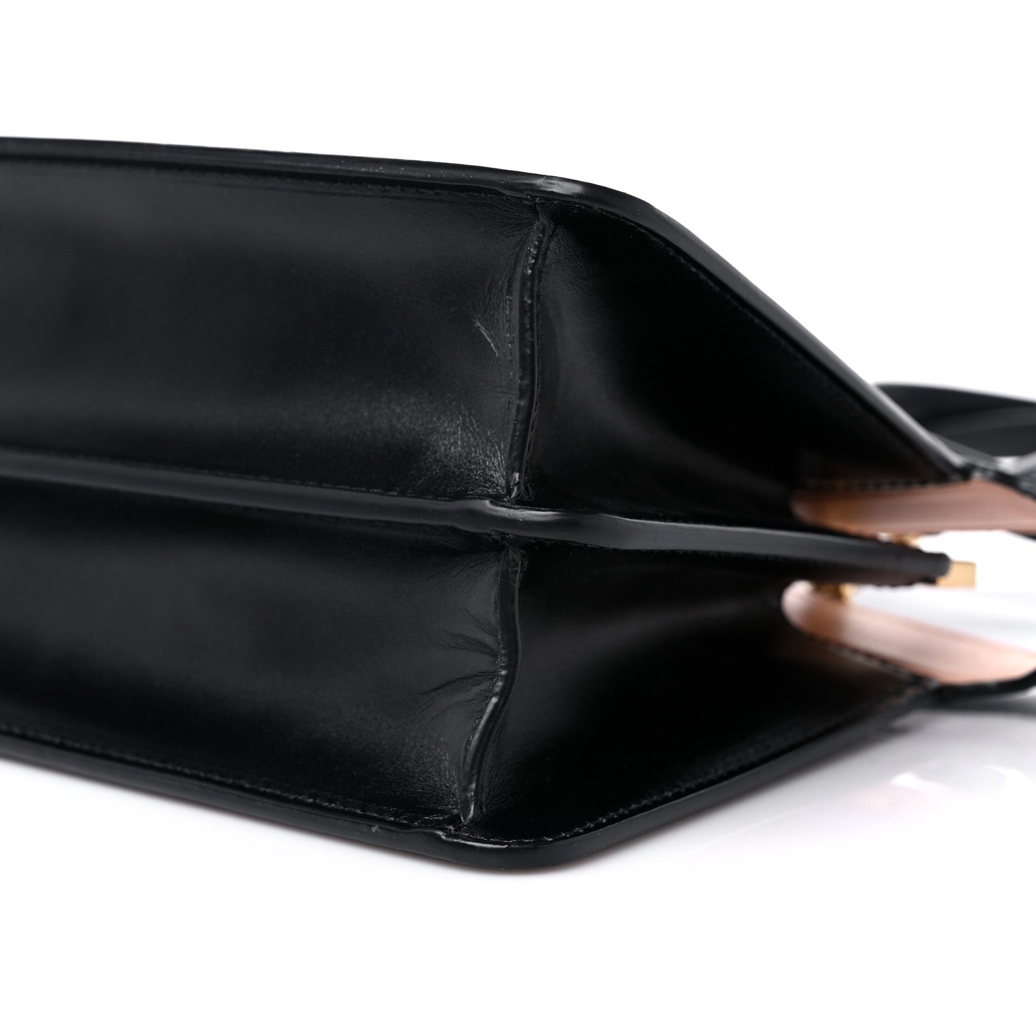 Fendi Vitello King Luxor Shiny Nappa Medium Peekaboo I SEE U East West Satchel Black Light Rose 8 of 8
