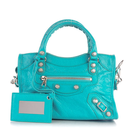 Balenciaga Agneau Giant 12 Silver Hardware Mini City Bleu Tropical 1 of 7