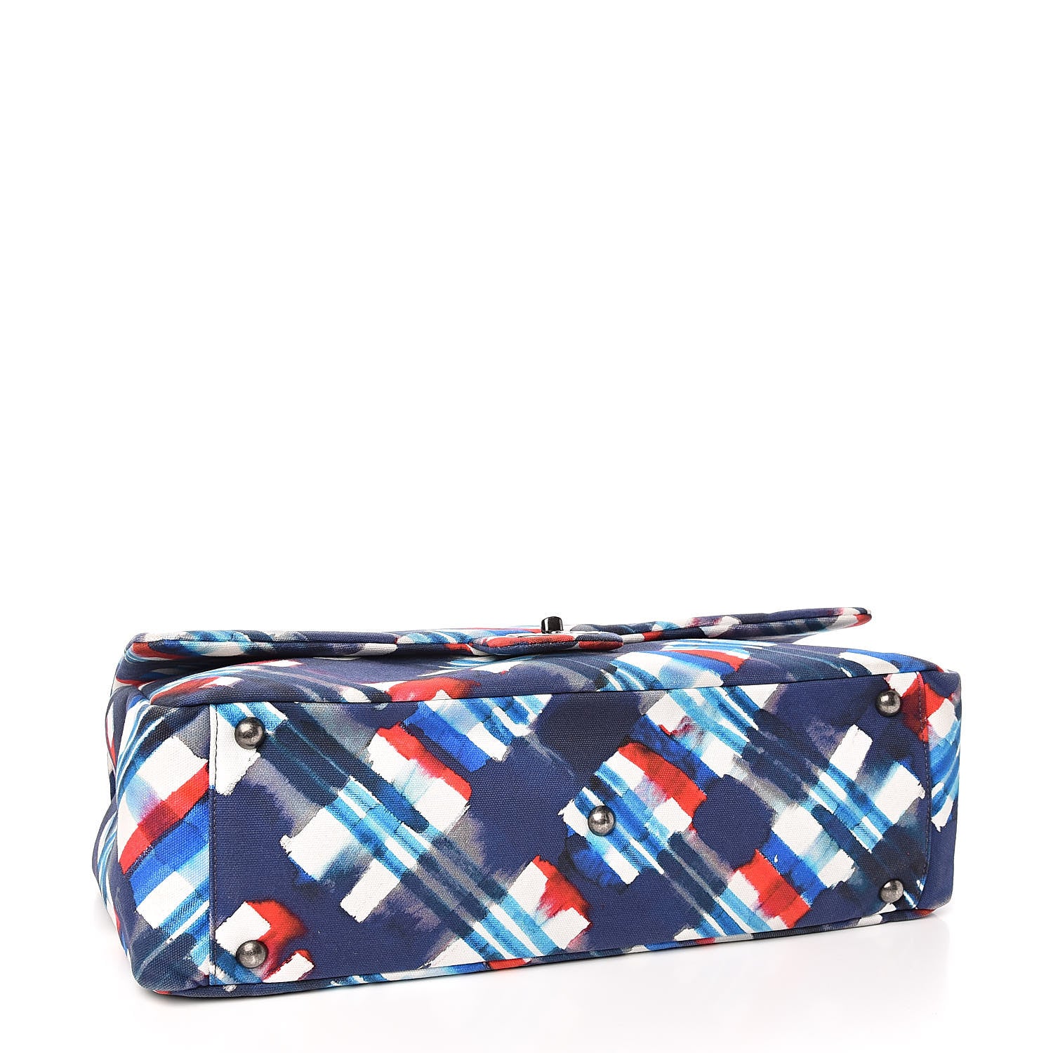 Chanel Canvas Airline Printed XXL Travel Flap Bag Blue Red White 4 of 10