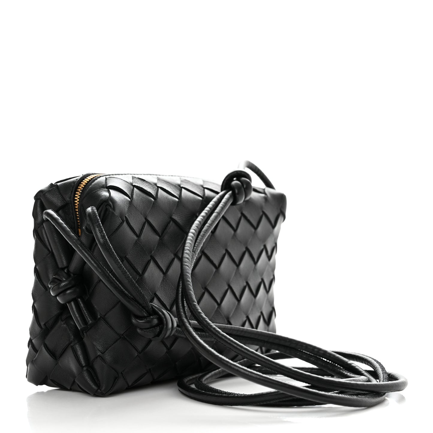 Nappa Intrecciato Mini Loop Camera Bag Black