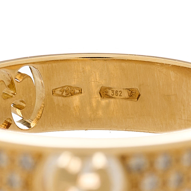 Gucci 18K Yellow Gold Diamond Icon Stardust Thin Band Ring 47 4 5 of 7