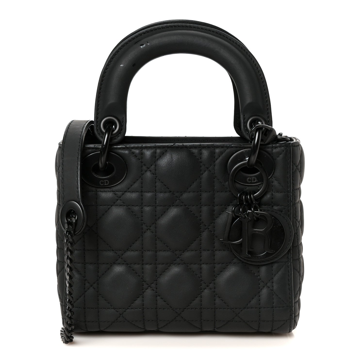 Christian Dior Ultra Matte Calfskin Cannage Mini Lady Dior Black 1 of 11