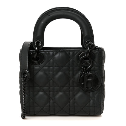 Christian Dior Ultra Matte Calfskin Cannage Mini Lady Dior Black 1 of 11