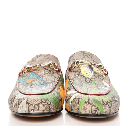 Gucci GG Supreme Monogram Tian Womens Princetown Slippers 35 Beige Ebony Multicolor 2 of 9