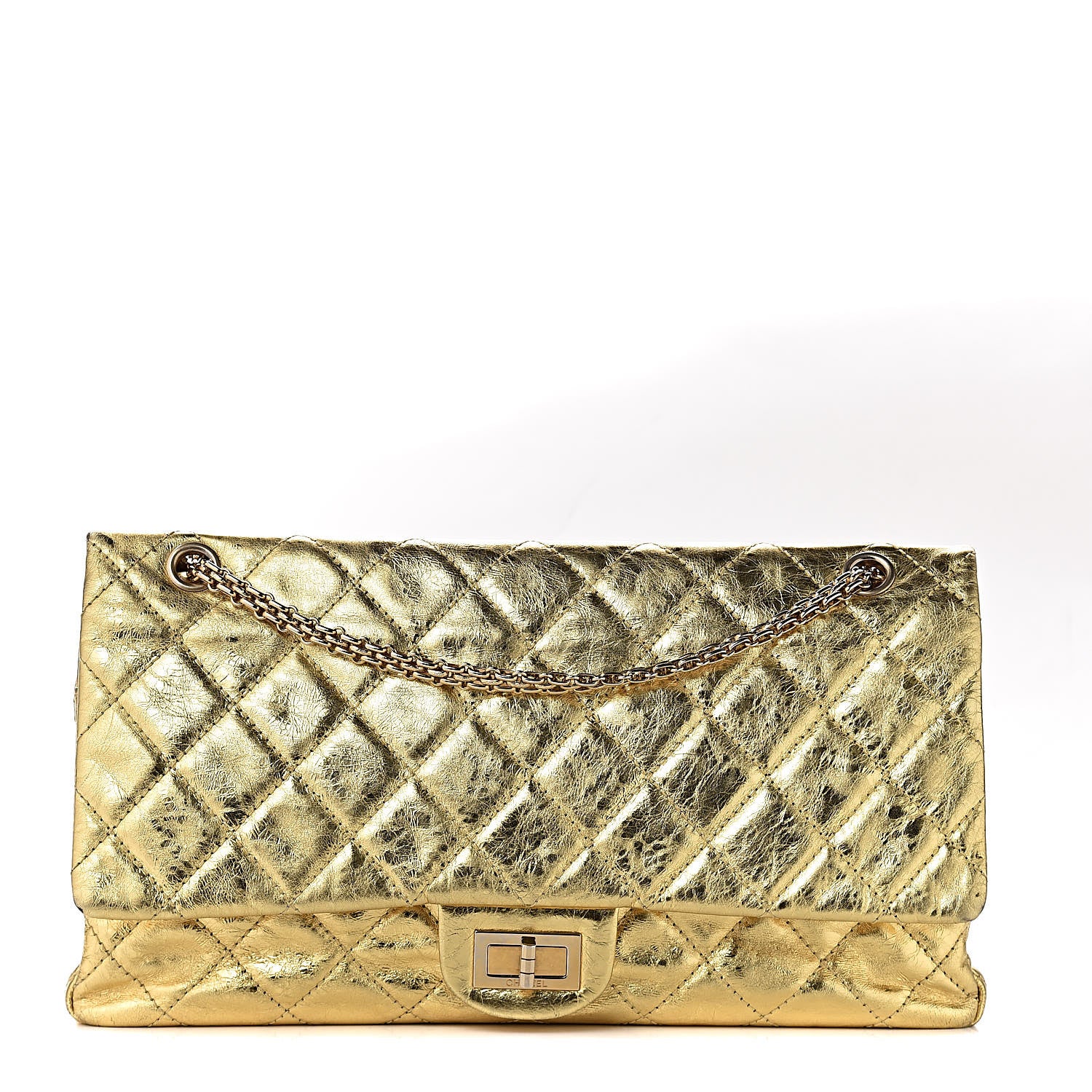 Chanel Metallic Aged Calfskin Quilted 2.55 Reissue 228 Flap Gold 2 of 16