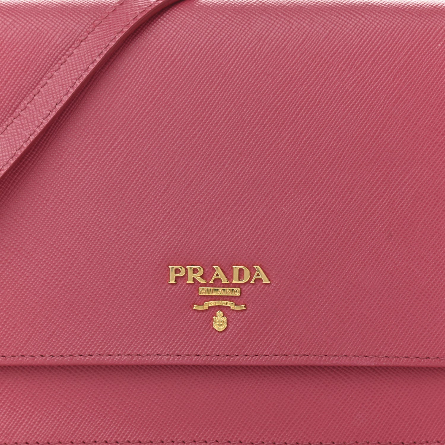 Prada Saffiano Metal Mini Crossbody Wallet Peonia 8 of 11