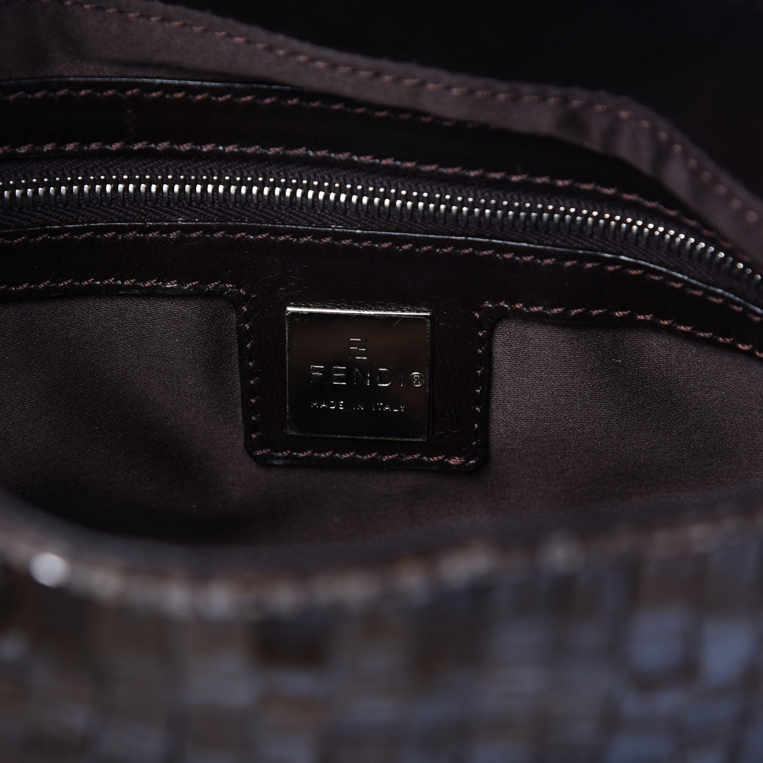 Fendi Sequin Paillettes Baguette Brown 8 of 8