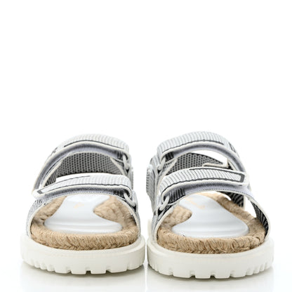 Christian Dior Technical Knit Jute Dioract 10mm Sandals 36 White Black 2 of 9