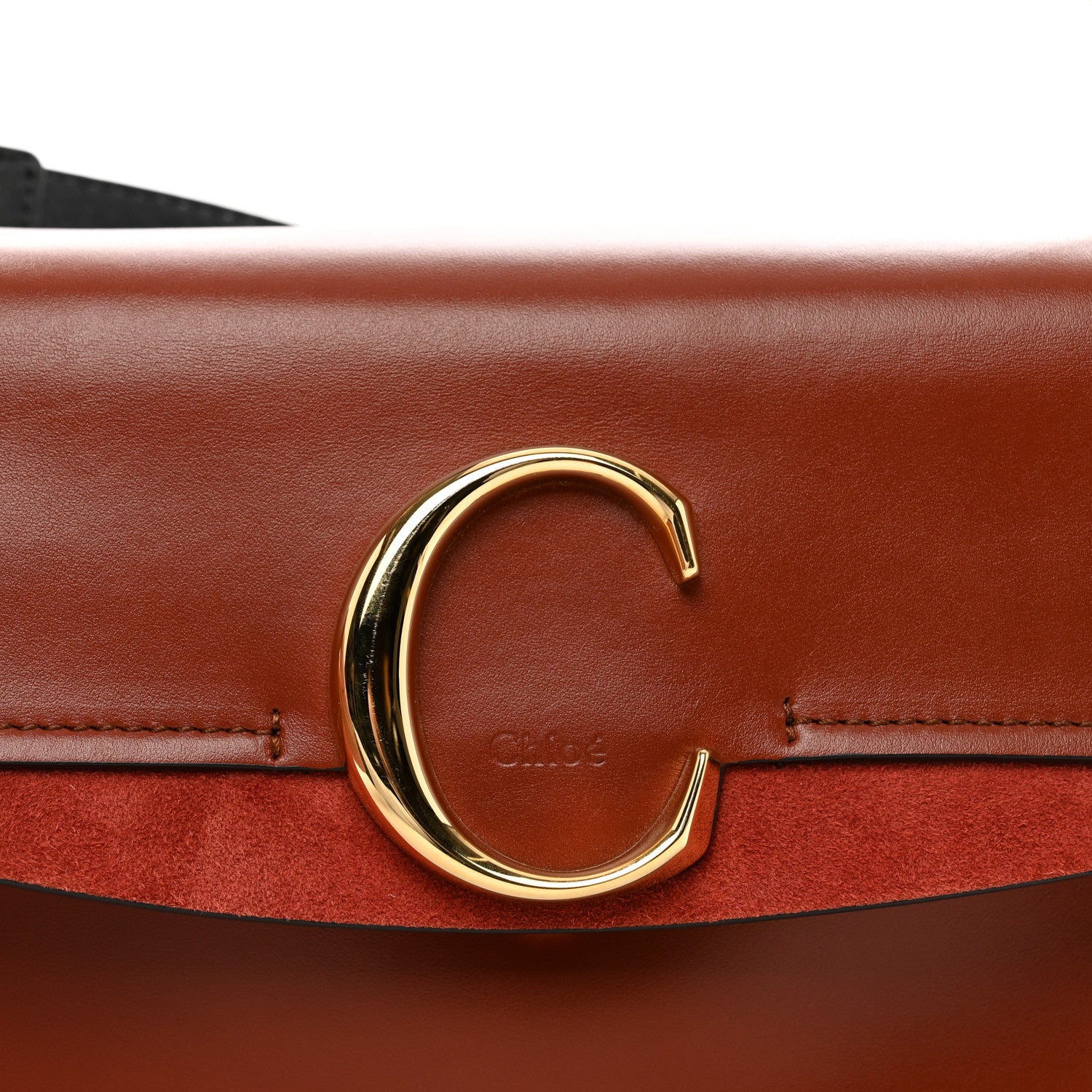 Chloe Calfskin Small C Double Carry Sepia Brown 9 of 9