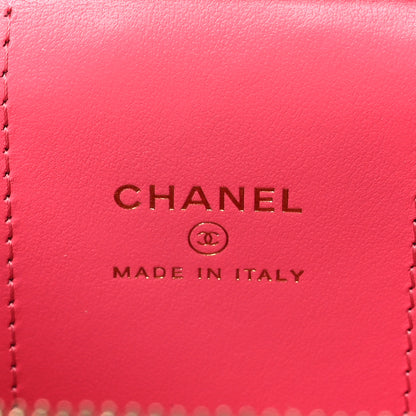Chanel Caviar Quilted Mini Vanity Case With Chain Pink 6 of 10
