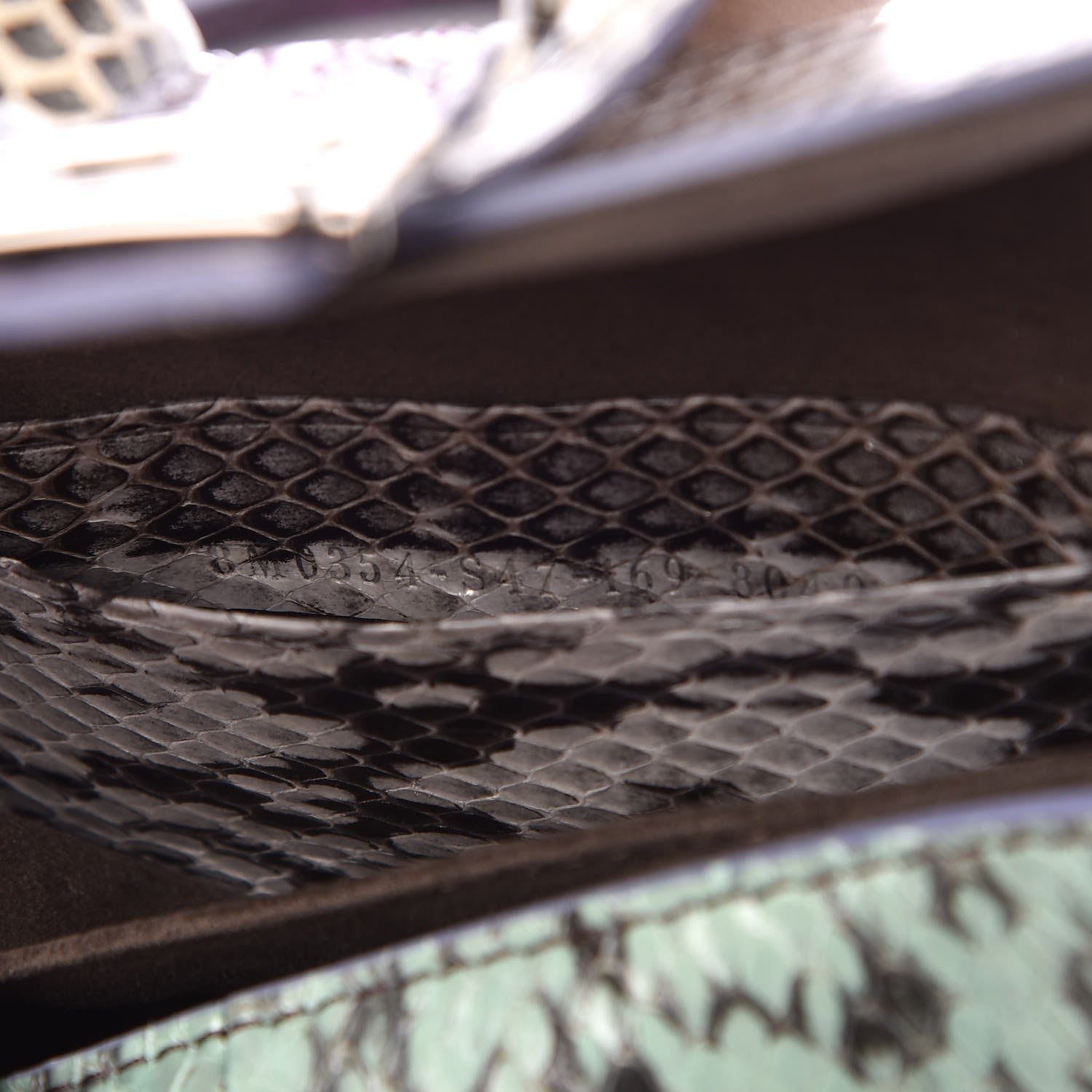 Fendi Elaphe Waves Micro Baguette Green Teal Blue Purple 7 of 7