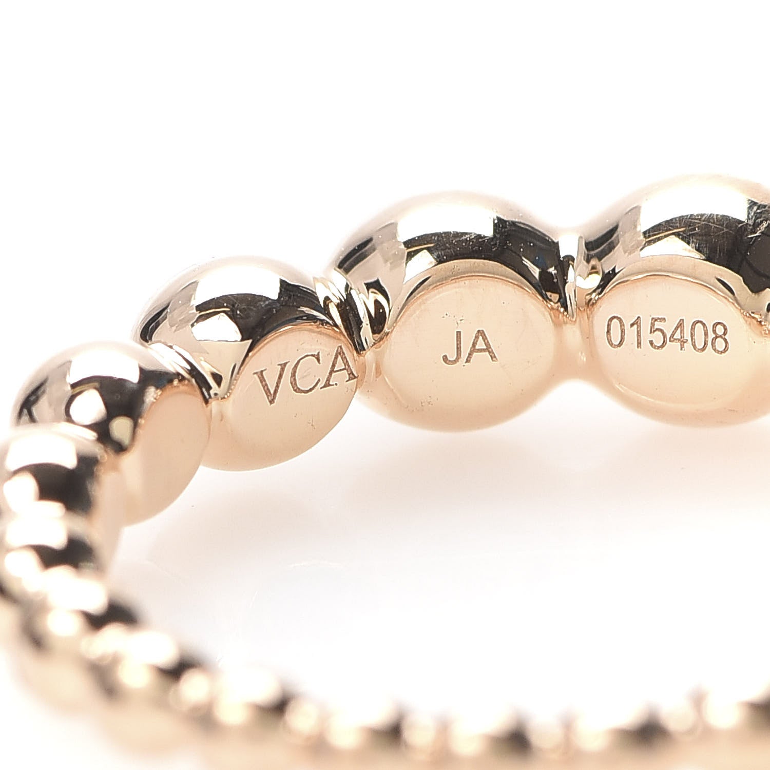 Van Cleef & Arpels 18K Rose Gold Perlee Pearls of Gold Variation Ring 53 6.5 5 of 6
