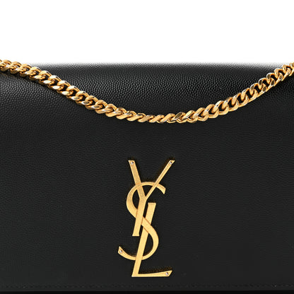 Saint Laurent Grain De Poudre Medium Classic Monogram Kate Satchel Black 7 of 9