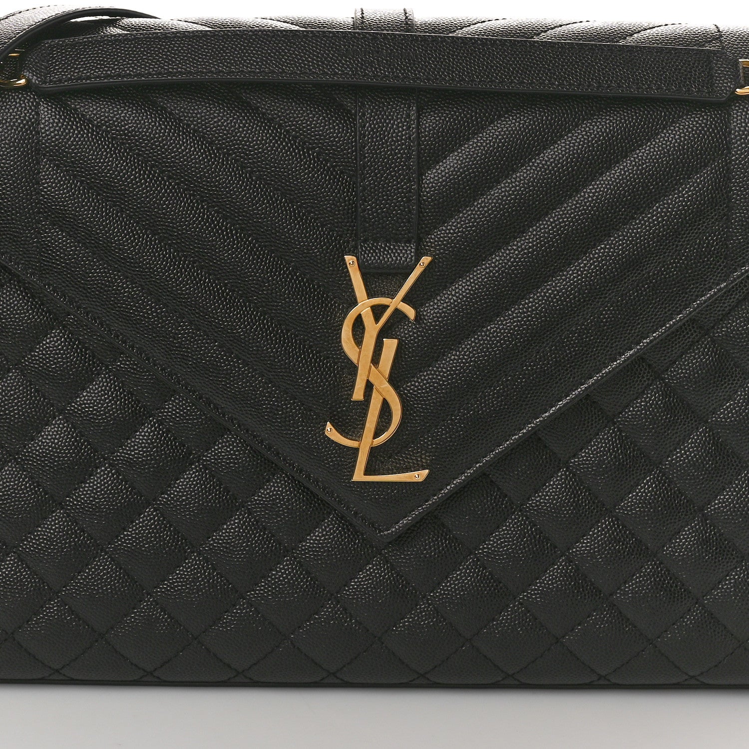 Saint Laurent Grain De Poudre Textured Mixed Matelasse Large Triquilt Monogram Satchel Black 9 of 12