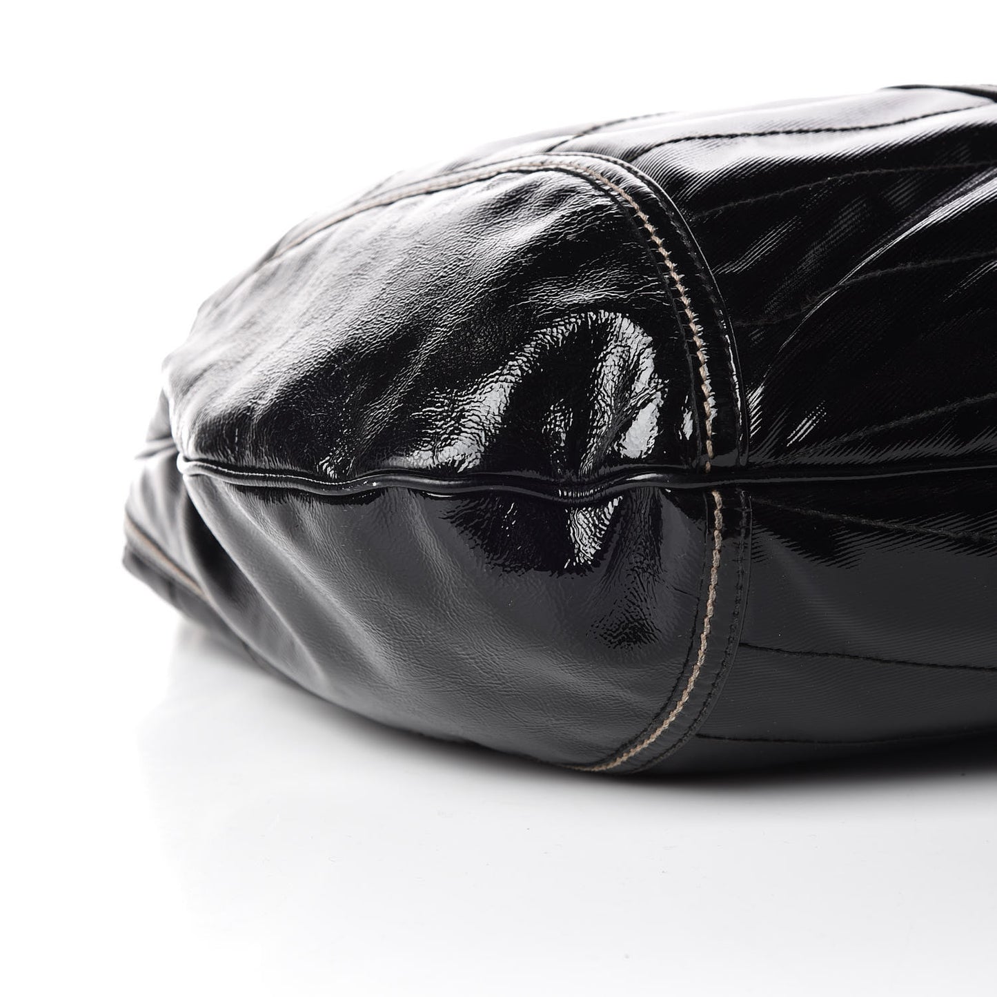 Patent Calfskin Medium Snow Glam Hobo Black