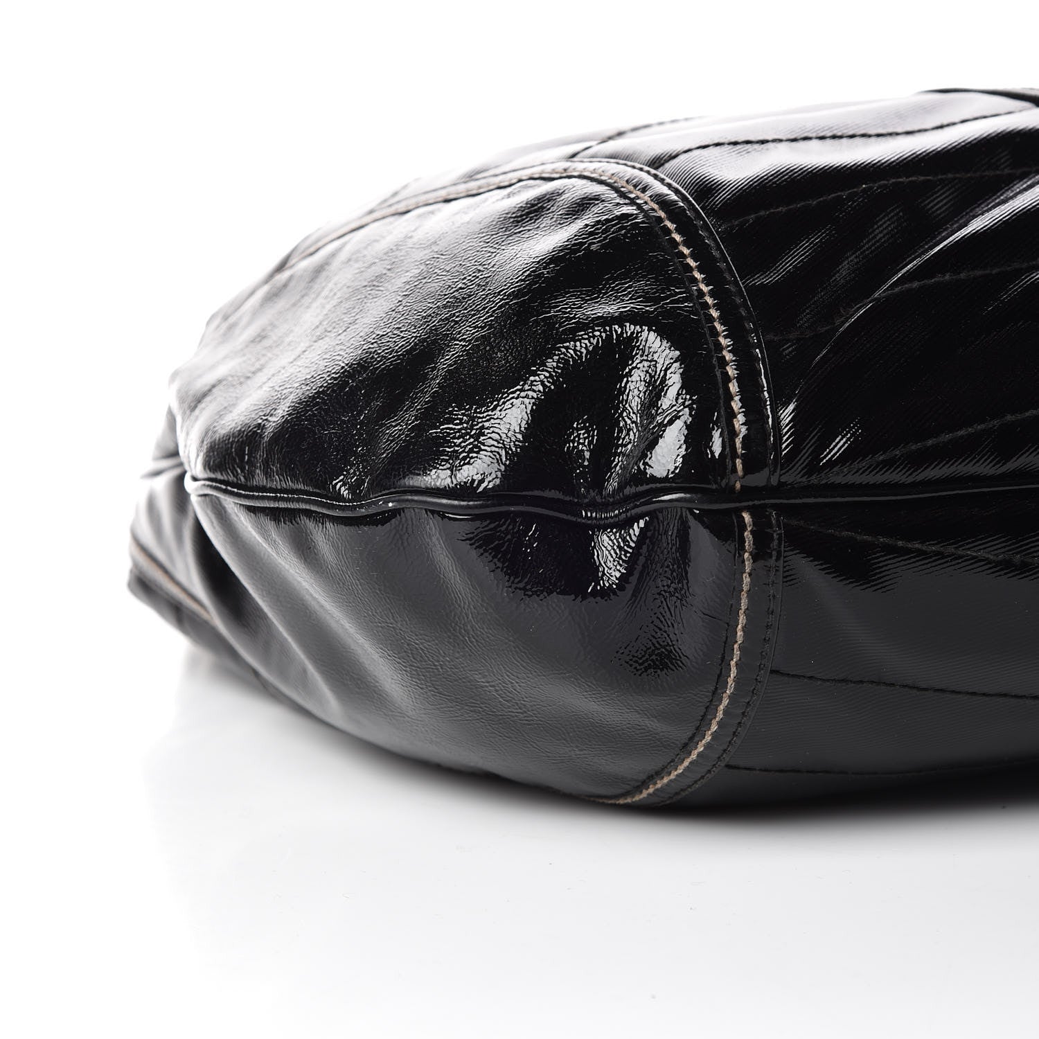 Gucci Patent Calfskin Medium Snow Glam Hobo Black 6 of 11