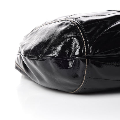 Gucci Patent Calfskin Medium Snow Glam Hobo Black 6 of 16