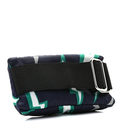 Prada X UNIVERSAL STUDIOS Tessuto Nylon Thunder Frankenstein Print Mini Arm Bag Blu Smeraldo 3 of 8