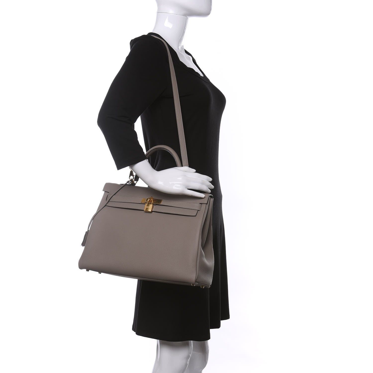 Hermes Togo Kelly Retourne 35 Gris Asphalte 2 of 13