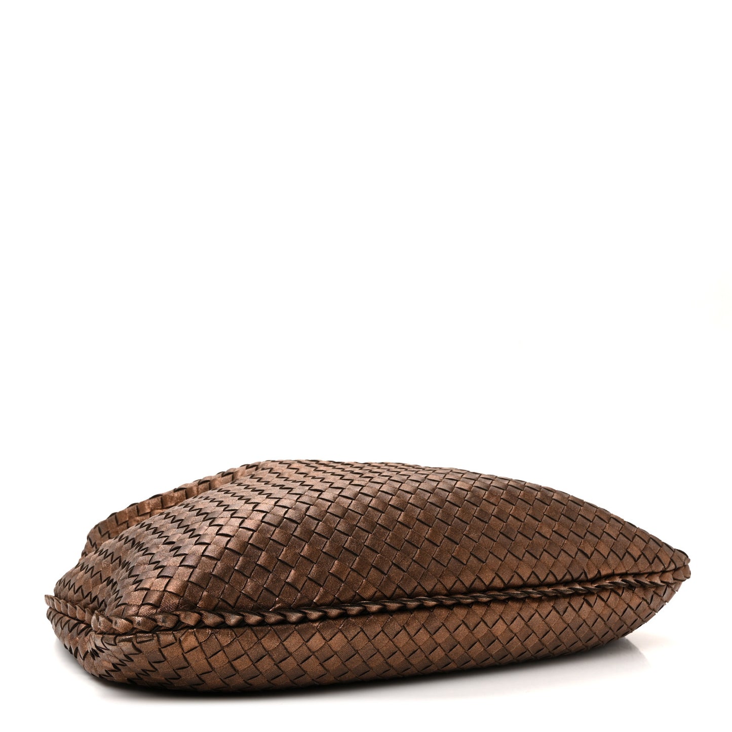 Metallic Nappa Intrecciato Large Veneta Hobo Copper