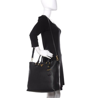 Prada Vitello Phenix Tote Black 2 of 9