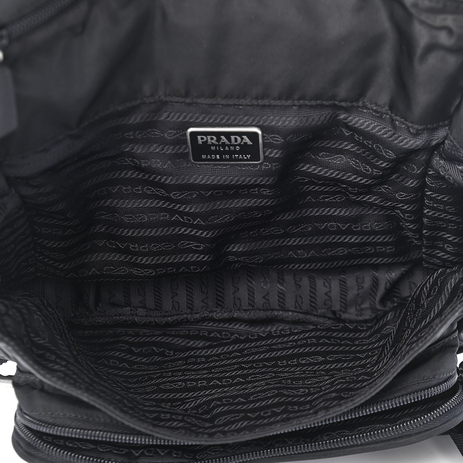 Prada Tessuto Nylon Messenger Bag Black 5 of 8