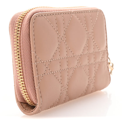 Christian Dior Lambskin Cannage Small Lady Dior Voyageur Coin Purse Rose Des Vents 3 of 7