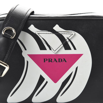 Prada City Calf Banana Print Camera Bag Black Fuchsia 9 of 9