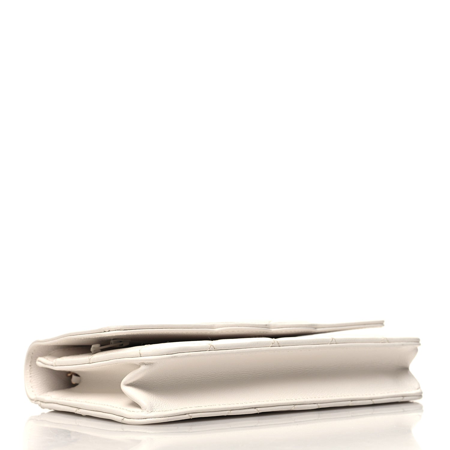 Chanel Goatskin Quilted Timeless CC Wallet On Chain WOC White 4 of 12