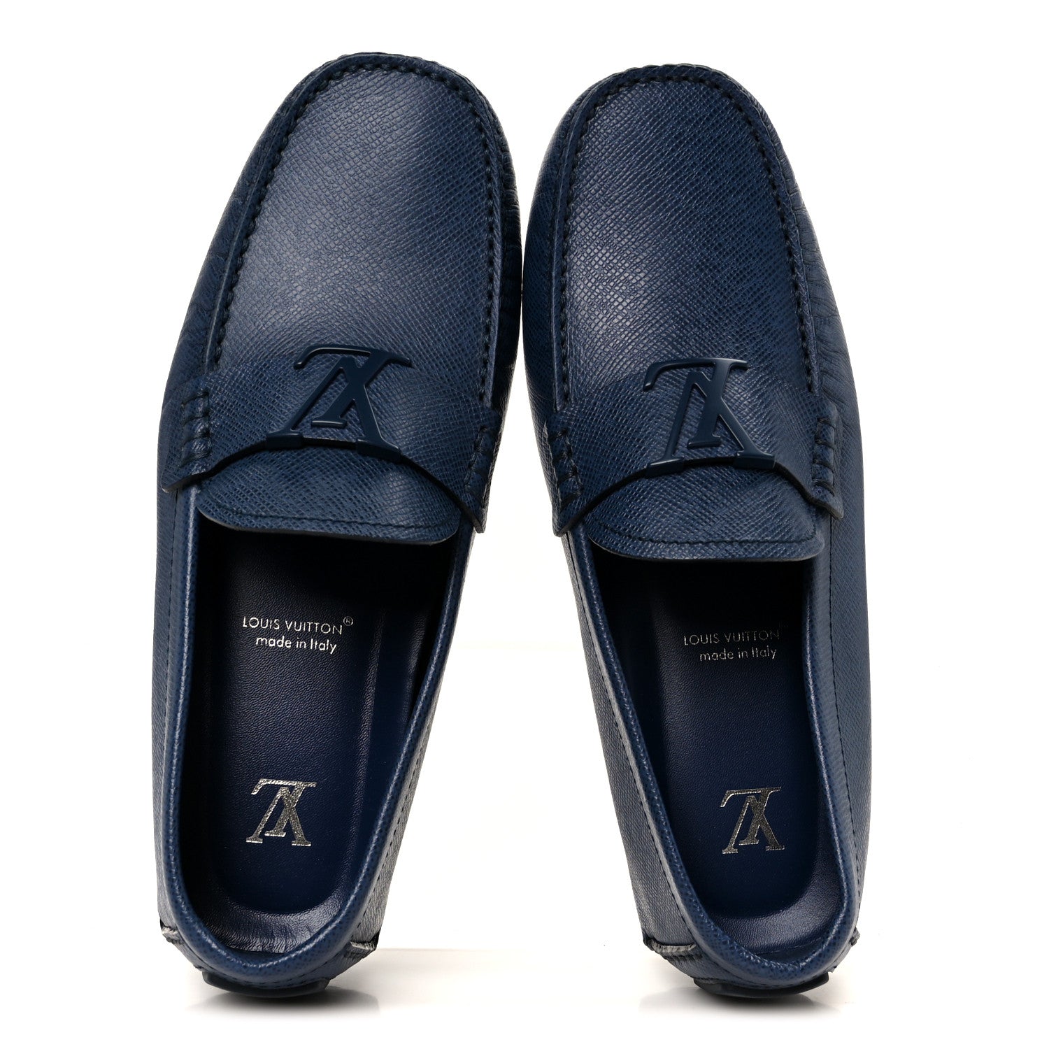 Louis Vuitton Taiga Mens Monza Moccasin Loafers 8.5 Marine 1837755