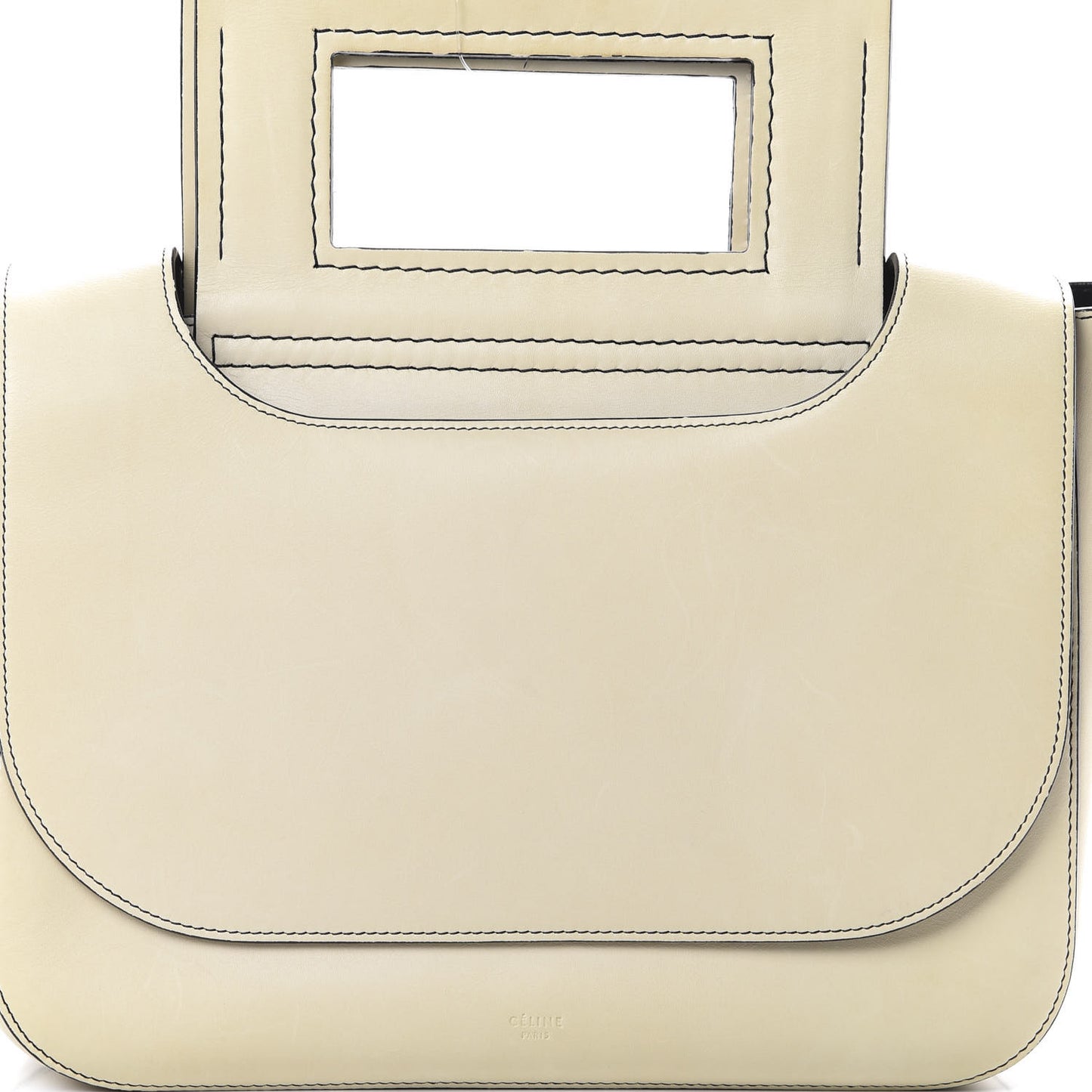 Natural Calfskin Small Square With Pocket White
