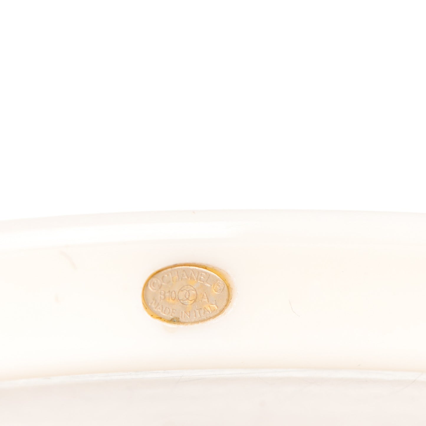 Resin Metal CC Bangle White