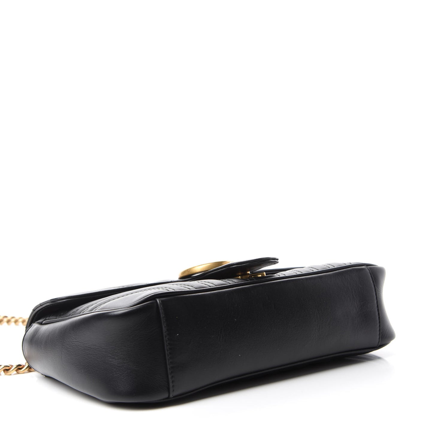 Calfskin Matelasse Small GG Marmont Shoulder Bag Black