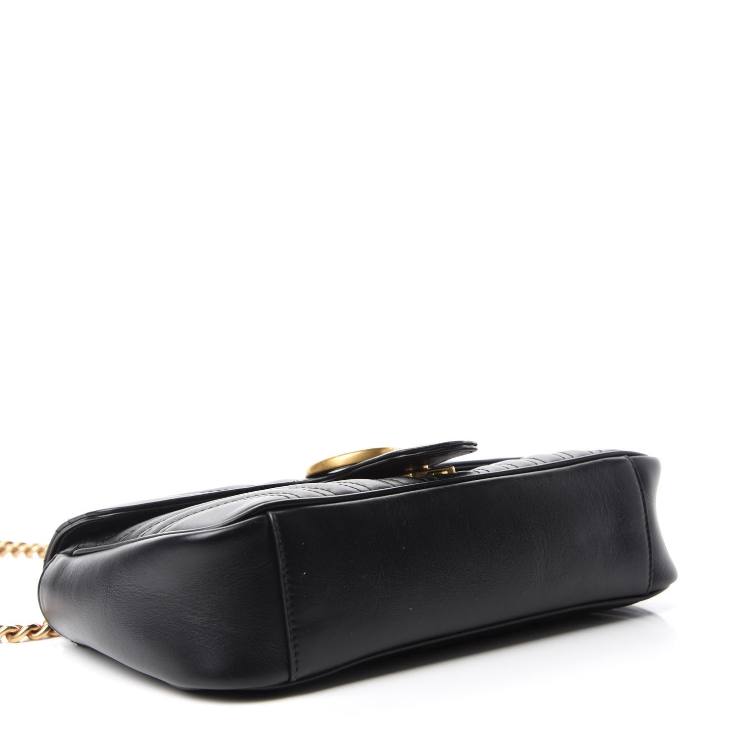 Gucci Calfskin Matelasse Small GG Marmont Shoulder Bag Black 5 of 11
